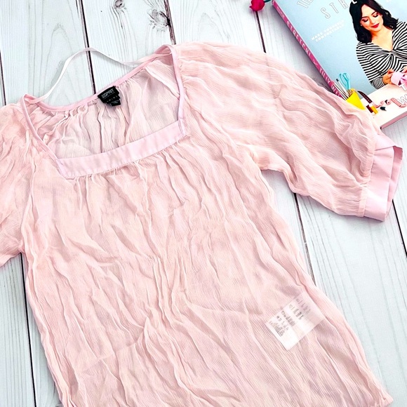 Esprit Sheer Pink Blouse Size XS - Picture 2 of 5